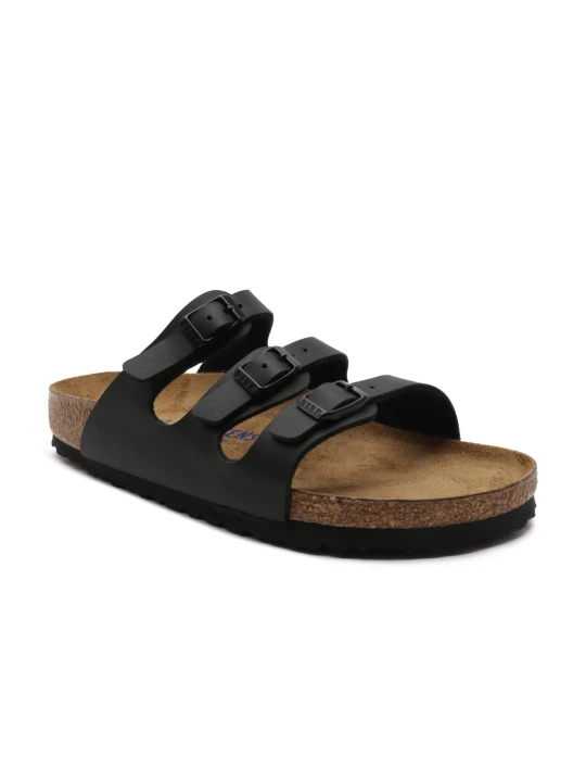 Zdjęcie produktu Birkenstock Klapki Florida | z dodatkiem skóry | narrow fit soft footbed czarny