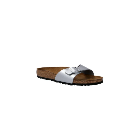 Zdjęcie produktu Birkenstock Klapki Madrid | narrow fit | z dodatkiem skóry srebrny