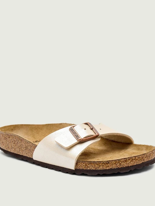 Zdjęcie produktu Birkenstock Klapki Madrid | z dodatkiem skóry | narrow fit kremowy