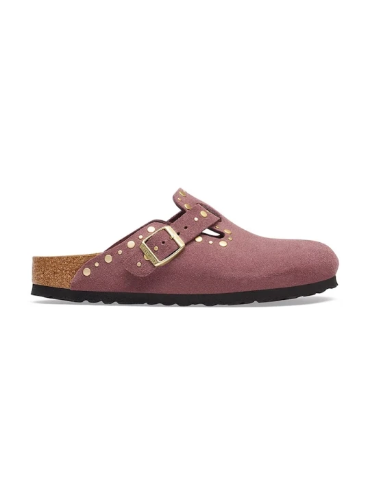 Zdjęcie produktu Birkenstock klapki damskie zamszowe Boston Rivets Suede Leather różowy