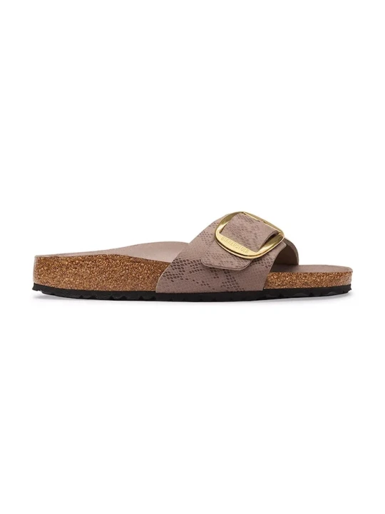 Zdjęcie produktu Birkenstock klapki na płaskim obcasie damskie Madrid Big Buckle Synthetics beżowy