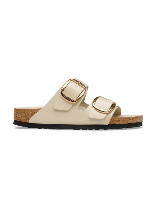 Zdjęcie produktu Birkenstock klapki na płaskim obcasie damskie skórzane Arizona Big Buckle beżowy