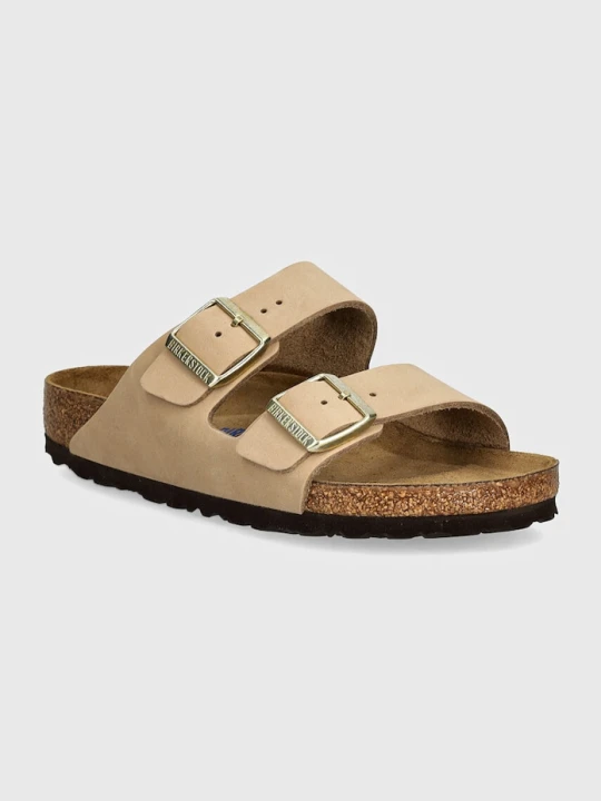Zdjęcie produktu Birkenstock klapki nubukowe Arizona SFB beżowy