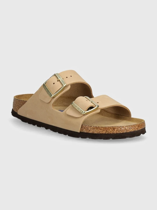 Zdjęcie produktu Birkenstock klapki nubukowe Arizona SFB beżowy