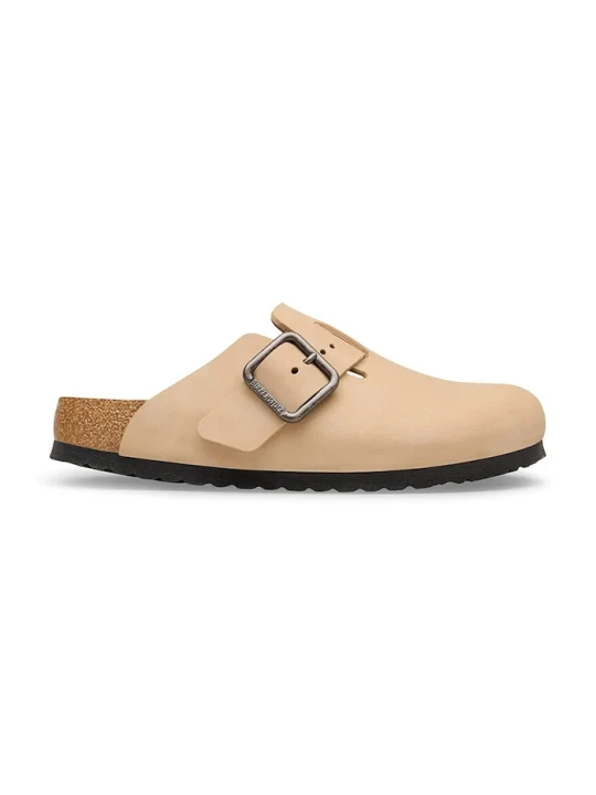 Zdjęcie produktu Birkenstock klapki mules nubukowe Boston beżowy