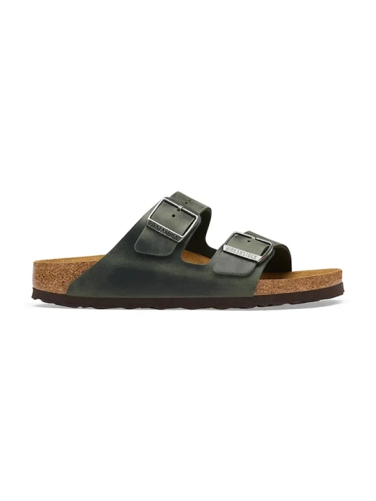 Zdjęcie produktu Birkenstock klapki skórzane Arizona Oiled Leather zielony