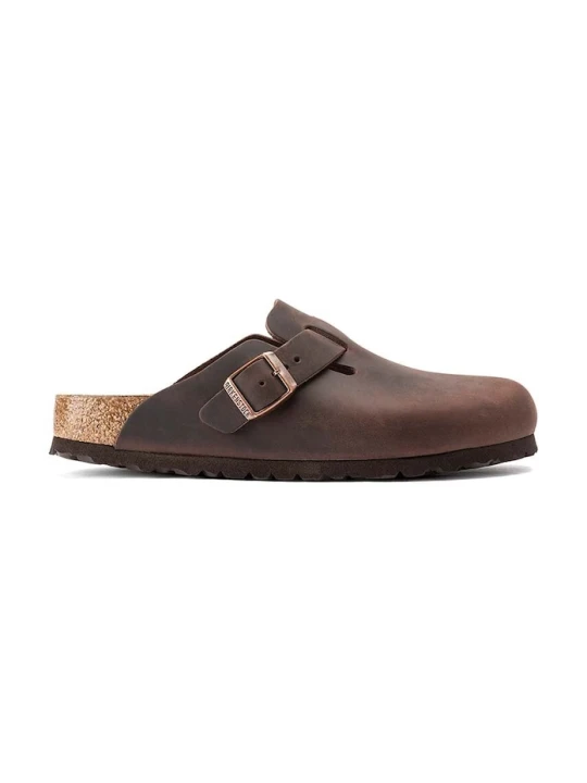 Zdjęcie produktu Birkenstock klapki skórzane Boston brązowy