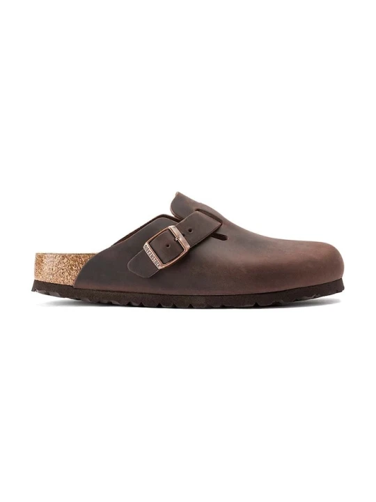 Zdjęcie produktu Birkenstock klapki skórzane Boston brązowy