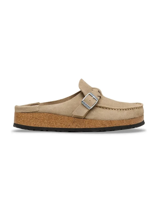 Zdjęcie produktu Birkenstock klapki mules damskie zamszowe Buckley beżowy