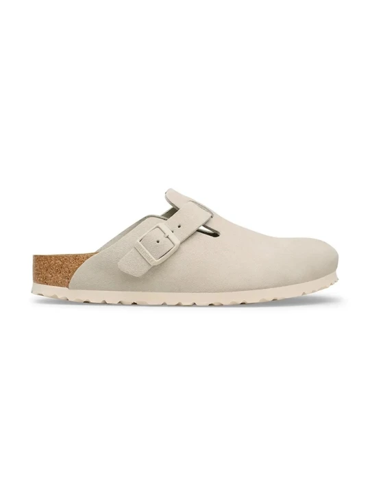 Zdjęcie produktu Birkenstock klapki mules damskie zamszowe Boston beżowy