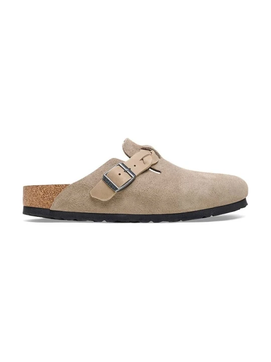 Zdjęcie produktu Birkenstock klapki zamszowe Boston Braided beżowy