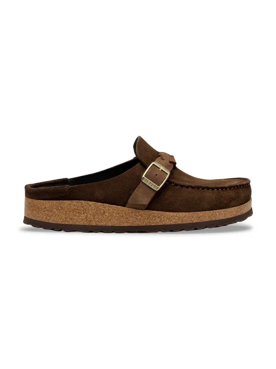 Zdjęcie produktu Birkenstock klapki mules damskie zamszowe Buckley brązowy