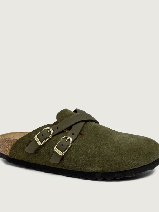 Zdjęcie produktu Birkenstock Mule Blair | zamsz | narrow fit | z dodatkiem skóry oliwkowy