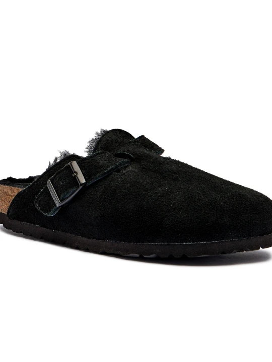 Zdjęcie produktu Birkenstock Mule Boston LEVE | shearling | narrow fit | zamsz czarny