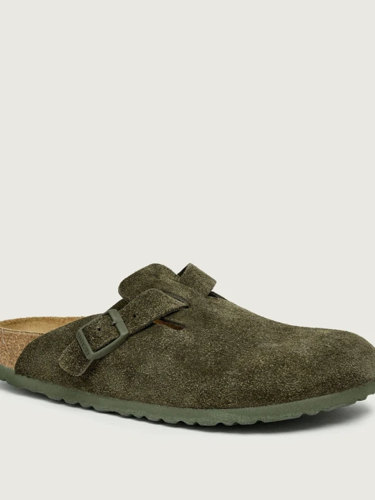 Zdjęcie produktu Birkenstock Mule Boston LEVE | zamsz | narrow fit oliwkowy