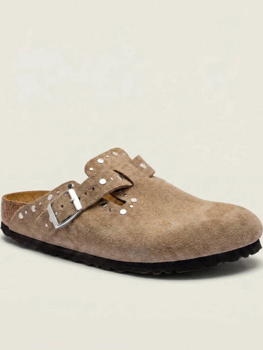 Zdjęcie produktu Birkenstock Mule Boston Rivet LEVE | zamsz | narrow fit brązowy