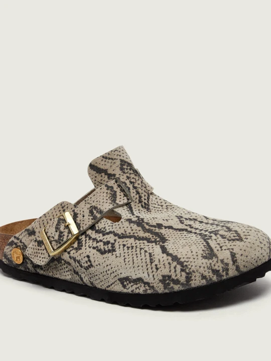 Zdjęcie produktu Birkenstock Mule Boston Rivet Logo | zamsz | narrow fit szary