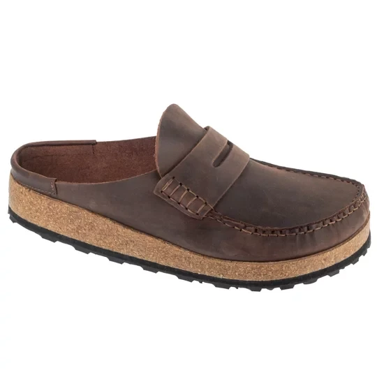 Zdjęcie produktu Birkenstock Naples Leoi 1025033, Unisex, Brązowe, klapki, Skóra olejowana, rozmiar: 41