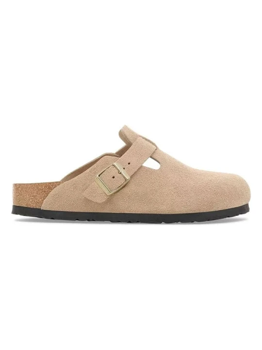 Zdjęcie produktu Birkenstock Skórzane chodaki "Boston Leve" w kolorze beżowym rozmiar: 41