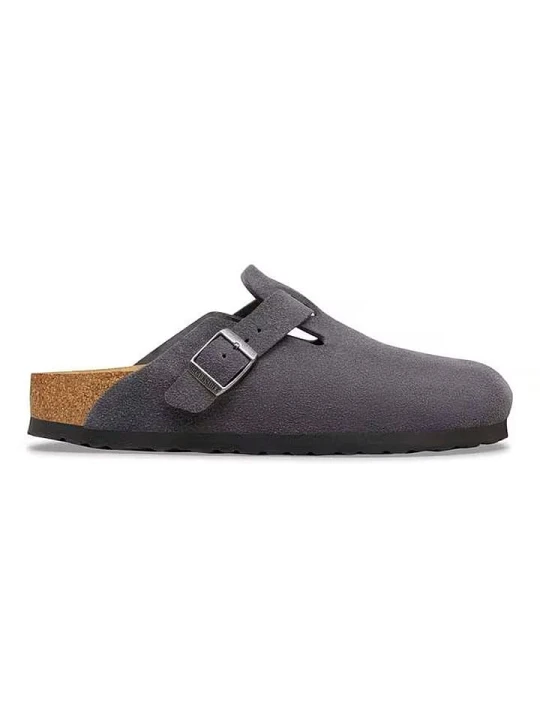 Zdjęcie produktu Birkenstock Skórzane chodaki "Boston" w kolorze antracytowym rozmiar: 41