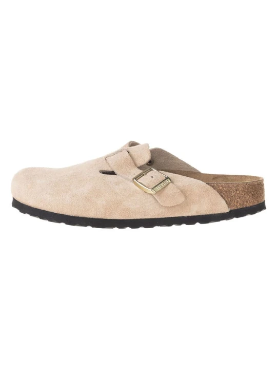 Zdjęcie produktu Birkenstock Skórzane chodaki "Boston" w kolorze beżowym rozmiar: 35