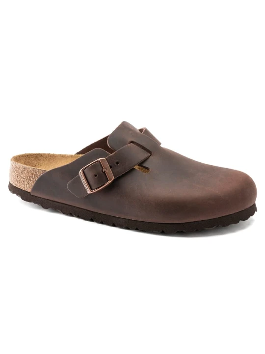 Zdjęcie produktu Birkenstock Skórzane chodaki "Boston" w kolorze brązowym rozmiar: 40