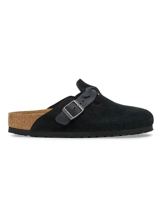 Zdjęcie produktu Birkenstock Skórzane chodaki "Boston" w kolorze czarnym rozmiar: 41