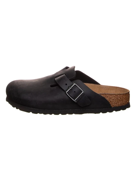 Zdjęcie produktu Birkenstock Skórzane chodaki "Boston" w kolorze czarnym rozmiar: 41