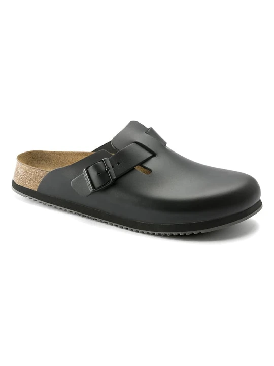 Zdjęcie produktu Birkenstock Skórzane chodaki "Boston" w kolorze czarnym rozmiar: 41