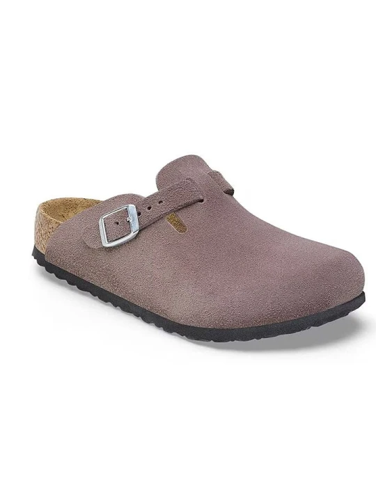 Zdjęcie produktu Birkenstock Skórzane chodaki "Boston" w kolorze fioletowym rozmiar: 30