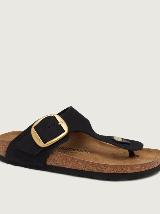 Zdjęcie produktu Birkenstock Skórzane japonki Gizeh Big Buckle LENB | narrow fit czarny
