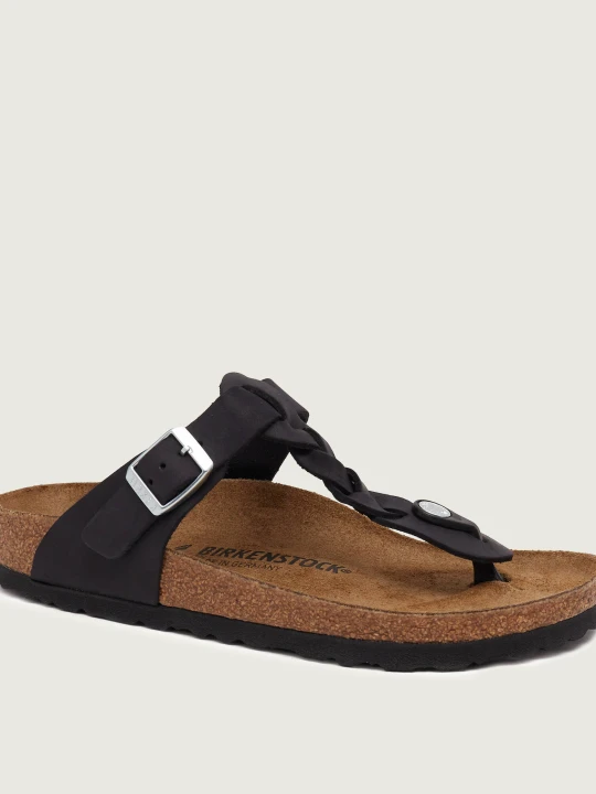 Zdjęcie produktu Birkenstock Skórzane japonki Gizeh Braided LEOI | narrow fit czarny