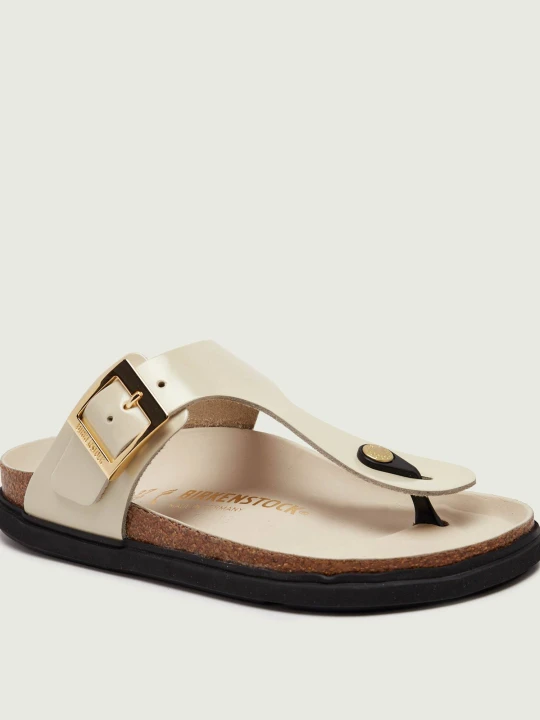 Zdjęcie produktu Birkenstock Skórzane japonki Gizeh | narrow fit beżowy