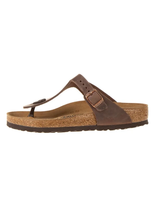 Zdjęcie produktu Birkenstock Skórzane japonki "Gizeh" w kolorze brązowym rozmiar: 40