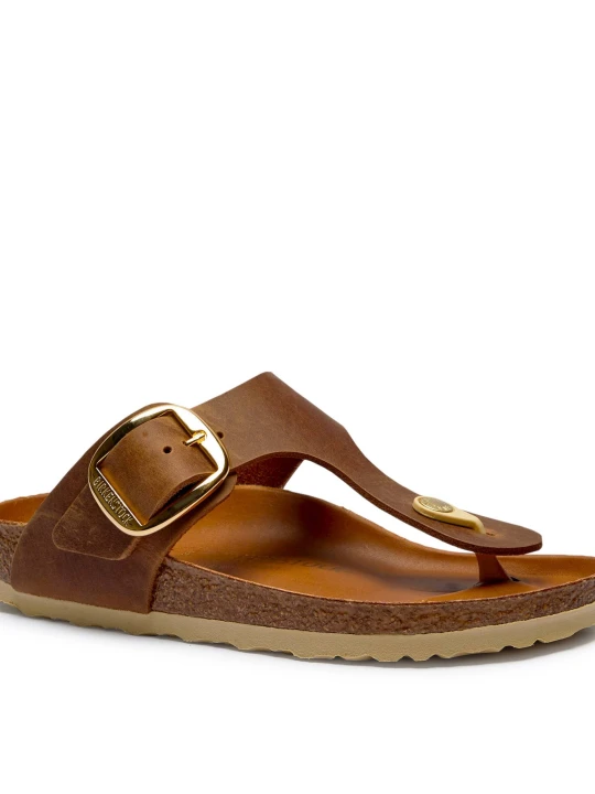 Zdjęcie produktu Birkenstock Skórzane japonki LEOI | narrow fit koniakowy