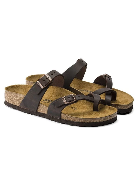 Zdjęcie produktu Birkenstock Skórzane japonki "Mayari" w kolorze ciemnobrązowym rozmiar: 36