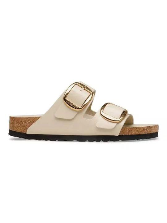Zdjęcie produktu Birkenstock Skórzane klapki "Arizona Big Buckle" w kolorze kremowym rozmiar: 36