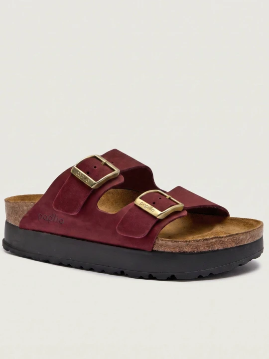 Zdjęcie produktu Birkenstock Skórzane klapki Arizona Birkenstock x Papillio | narrow fit bordowy