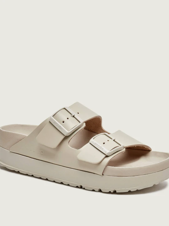 Zdjęcie produktu Birkenstock Skórzane klapki Arizona Flex Platform LENA | Birkenstock x Papillio | narrow fit beżowy