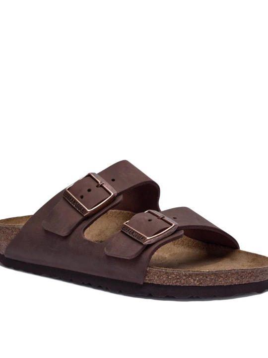Zdjęcie produktu Birkenstock Skórzane klapki Arizona | narrow fit brązowy