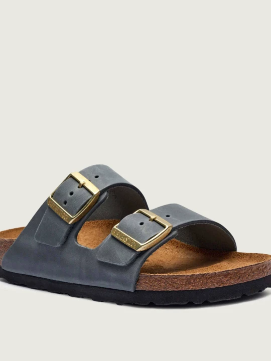 Zdjęcie produktu Birkenstock Skórzane klapki Arizona | narrow fit szary