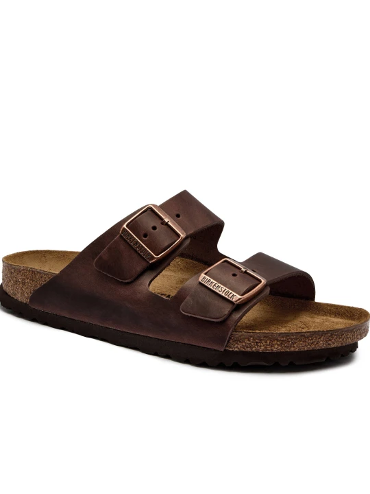 Zdjęcie produktu Birkenstock Skórzane klapki Arizona | regular fit brązowy