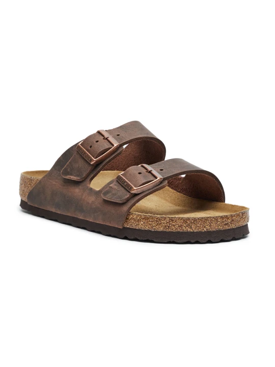 Zdjęcie produktu Birkenstock Skórzane klapki Arizona | regular fit brązowy
