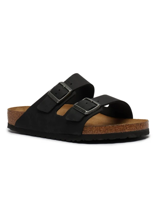 Zdjęcie produktu Birkenstock Skórzane klapki Arizona | regular fit soft footbed czarny
