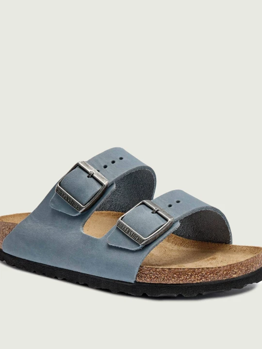Zdjęcie produktu Birkenstock Skórzane klapki Arizona SFB LEOI | narrow fit błękitny