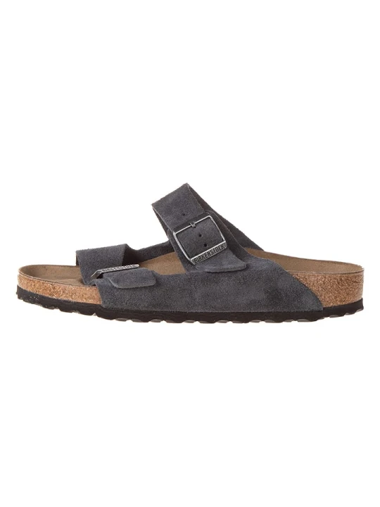 Zdjęcie produktu Birkenstock Skórzane klapki "Arizona" w kolorze antracytowym rozmiar: 41
