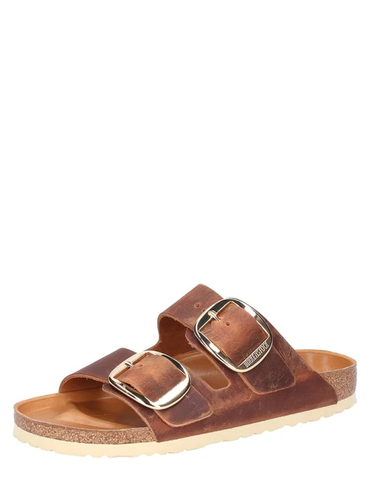 Zdjęcie produktu Birkenstock Skórzane klapki "Arizona" w kolorze brązowym rozmiar: 37