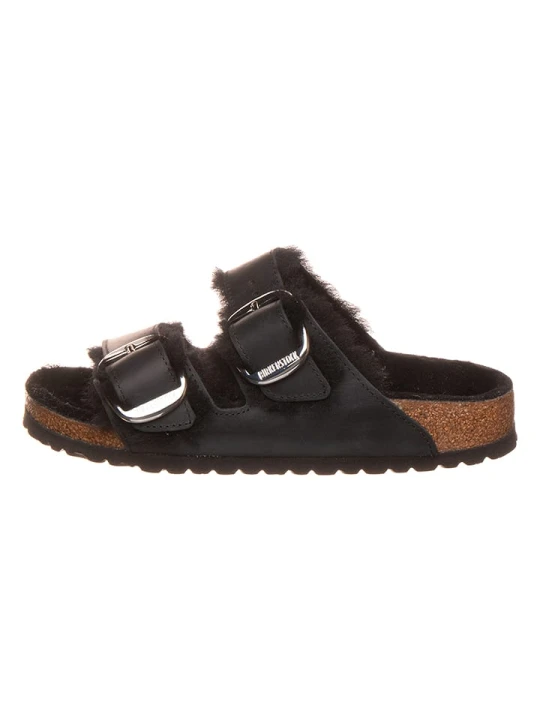 Zdjęcie produktu Birkenstock Skórzane klapki "Arizona" w kolorze czarnym rozmiar: 36