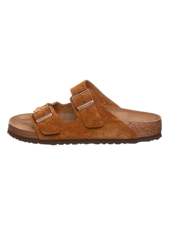 Zdjęcie produktu Birkenstock Skórzane klapki "Arizona" w kolorze jasnobrązowym rozmiar: 38