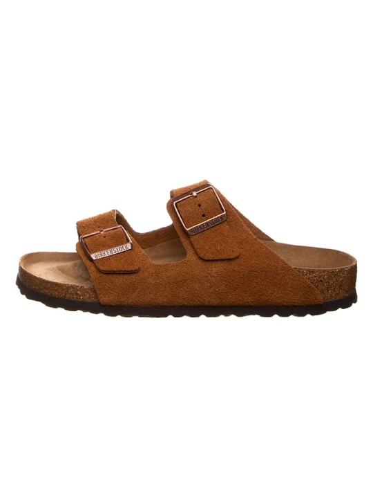 Zdjęcie produktu Birkenstock Skórzane klapki "Arizona" w kolorze jasnobrązowym rozmiar: 41